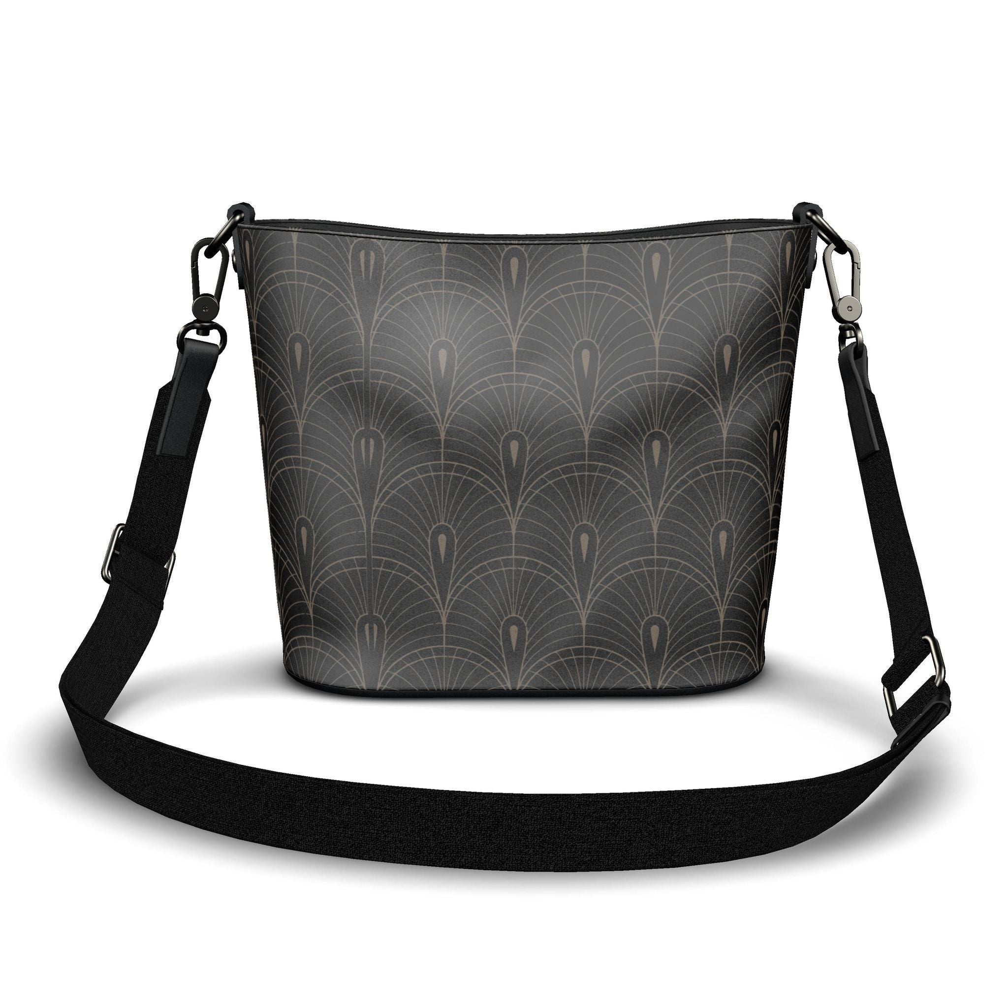 Noir Deco Large Leather Bucket Tote