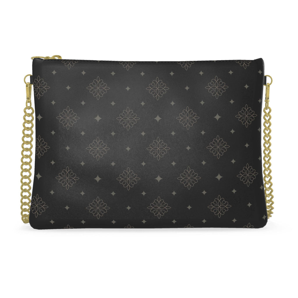 Noir Empire Crossbody Bag With Chain