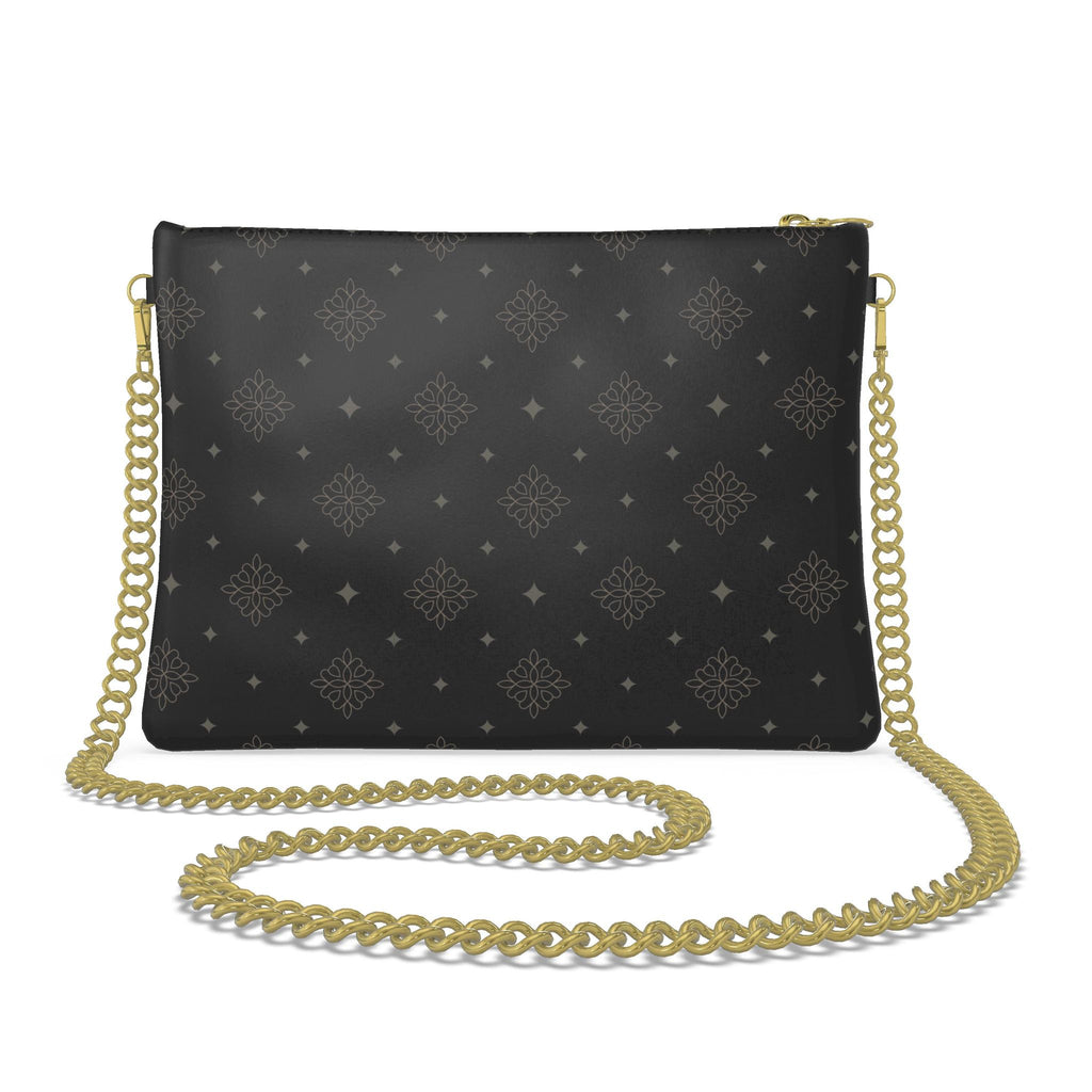 Noir Empire Crossbody Bag With Chain