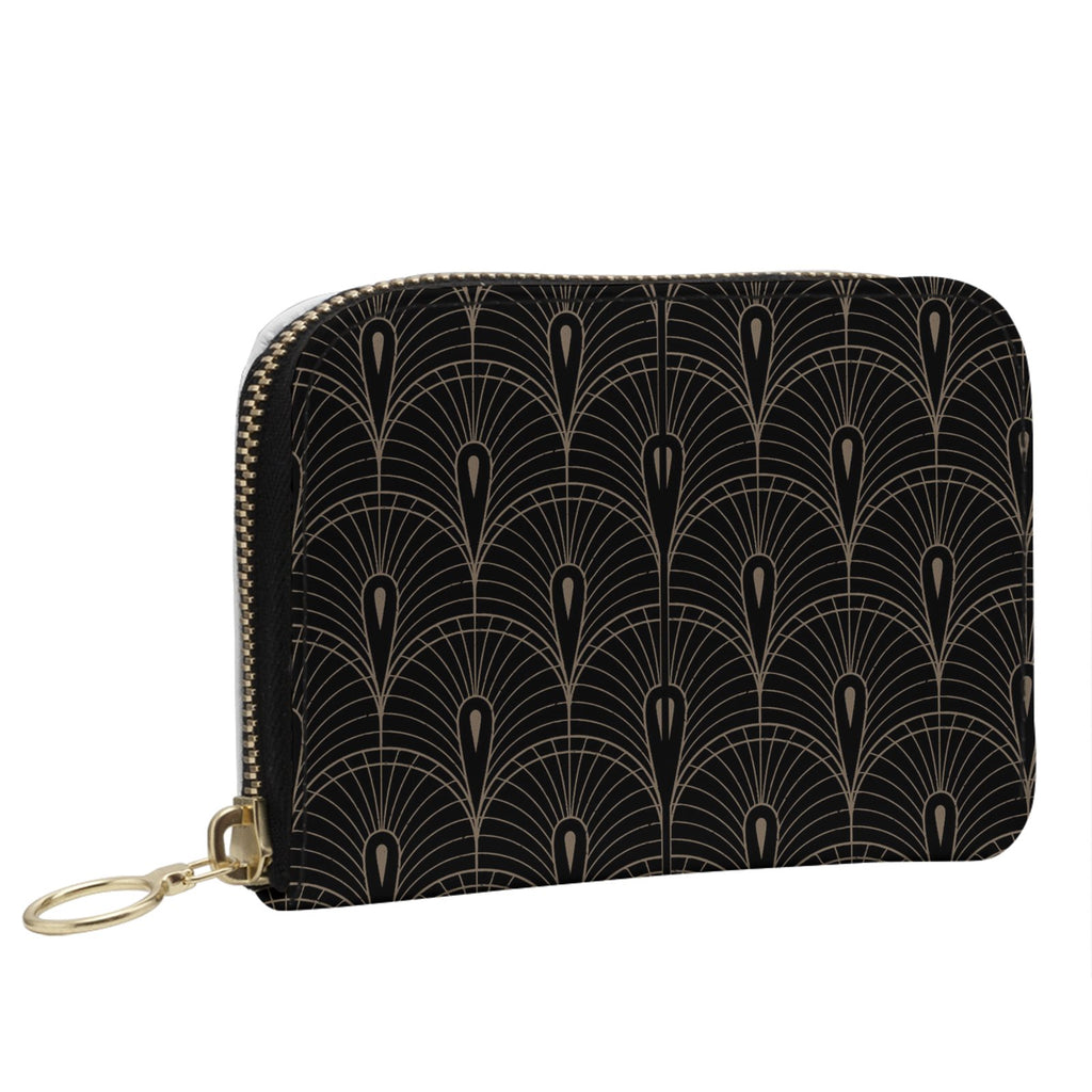 Noir Deco Small Leather Zip Wallet