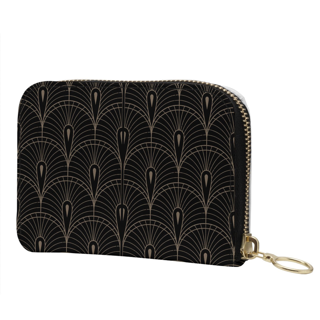 Noir Deco Small Leather Zip Wallet