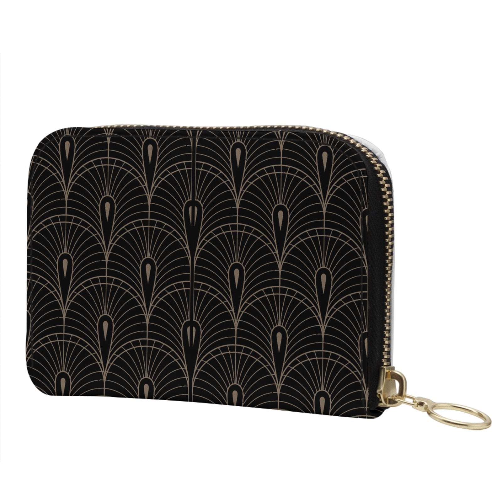 Noir Deco Small Leather Zip Wallet