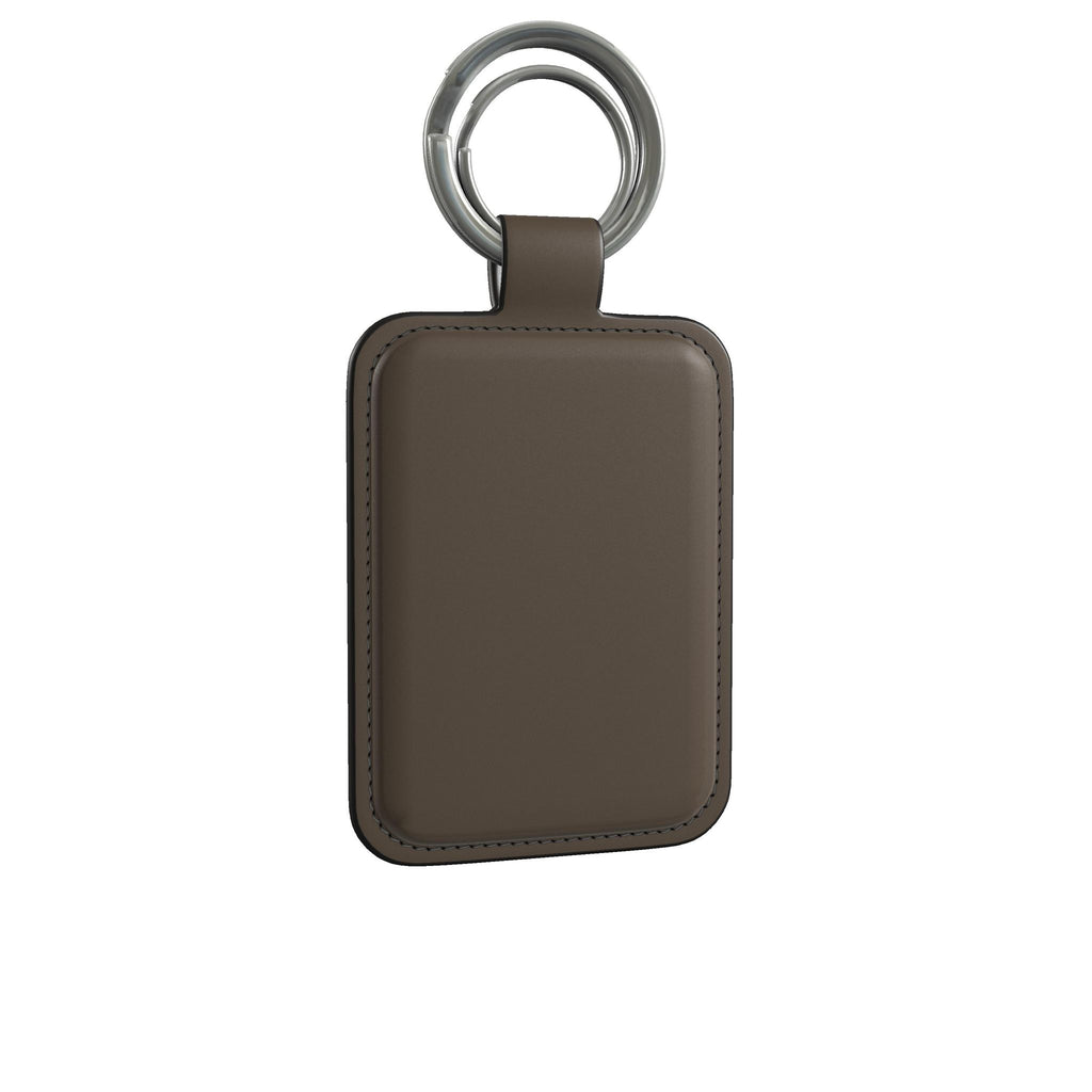 Leather Keyring in Truffle