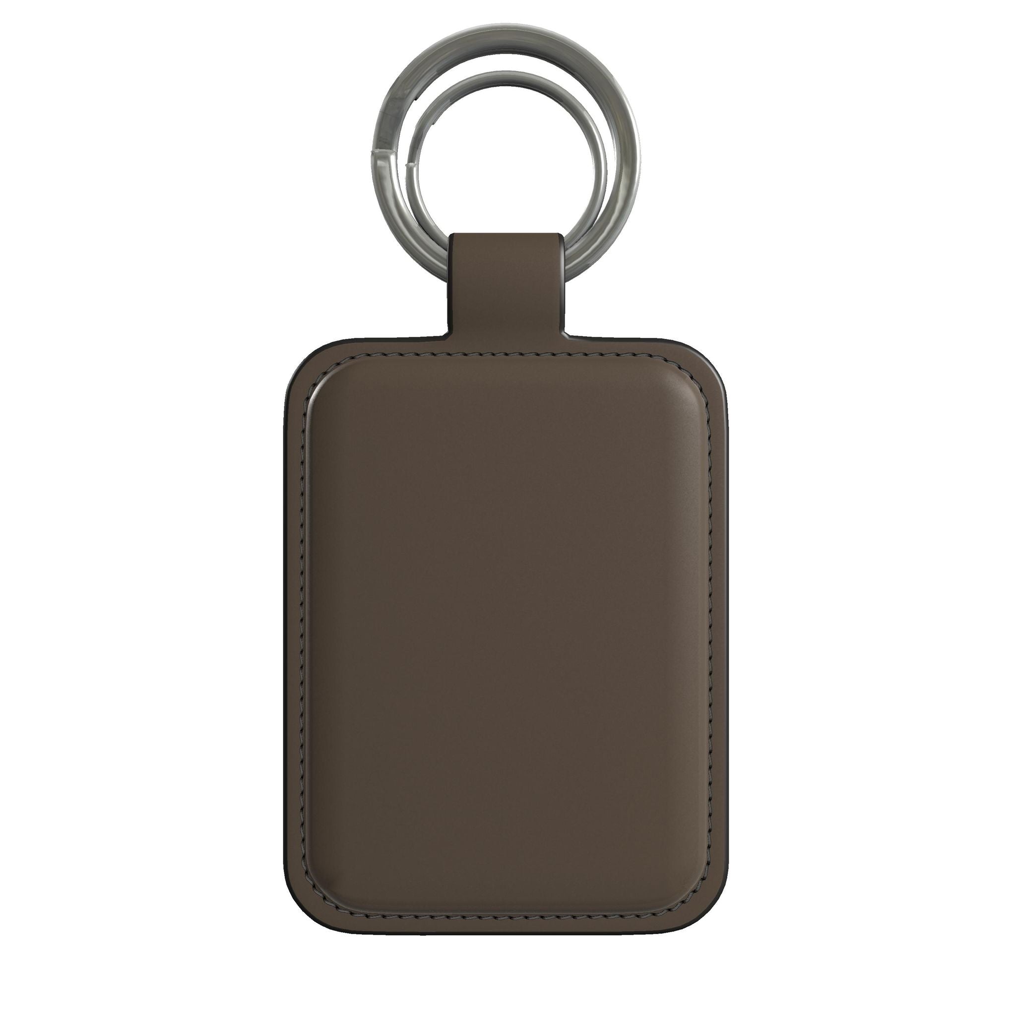 Leather Keyring in Truffle