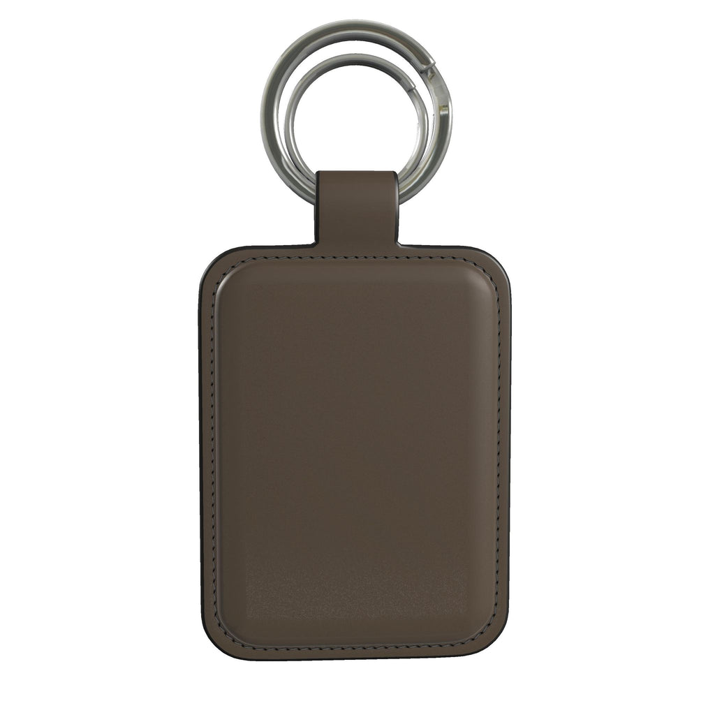 Leather Keyring in Truffle