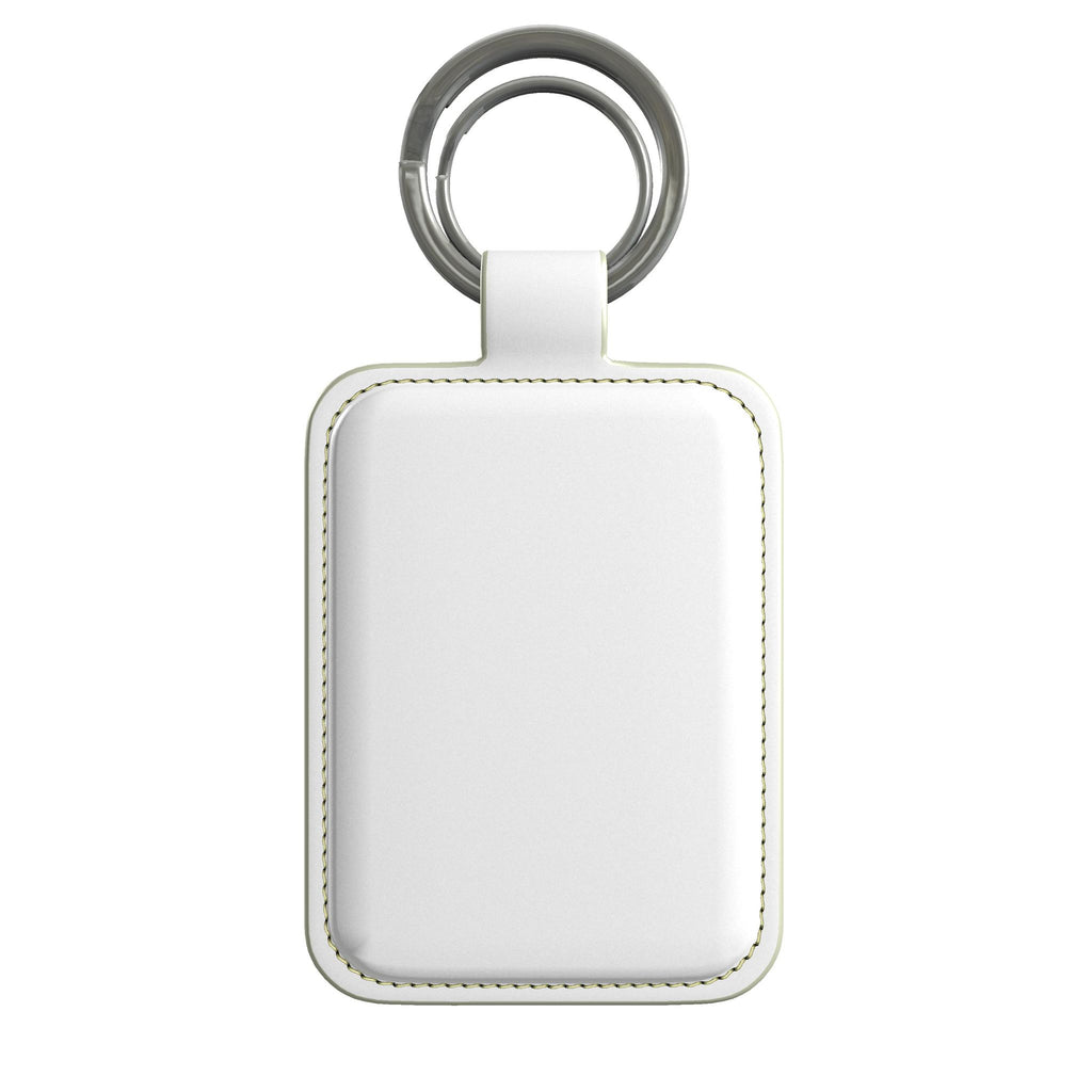 Leather Keyring in Snow