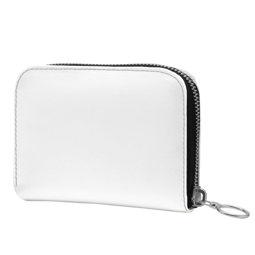 Small Leather Zip Wallet in Snow