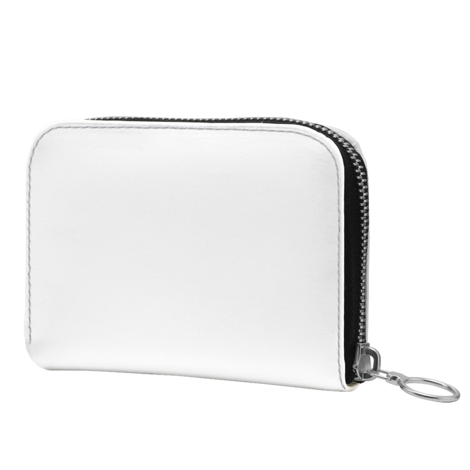 Small Leather Zip Wallet in Snow
