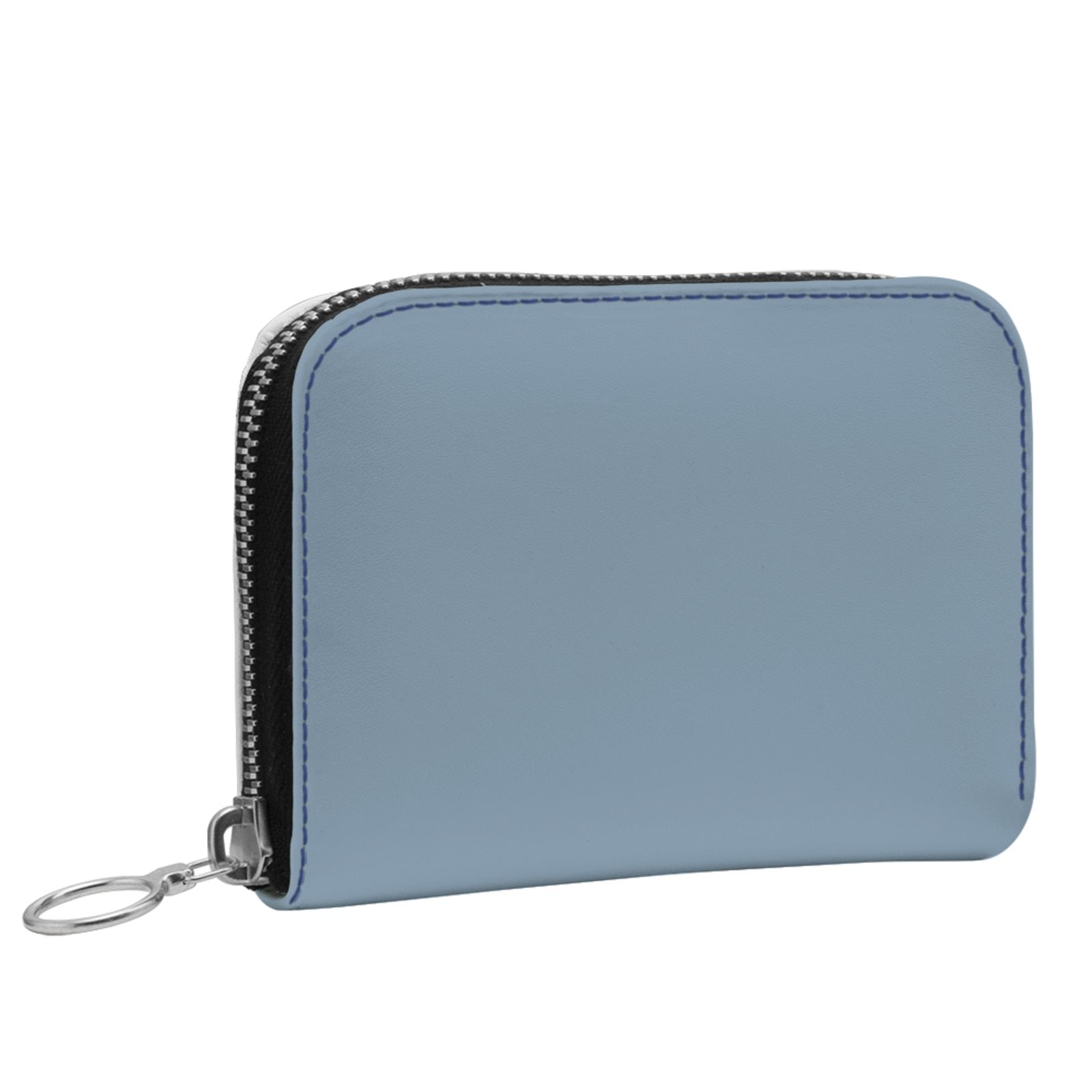Small Leather Zip Wallet in Ocean