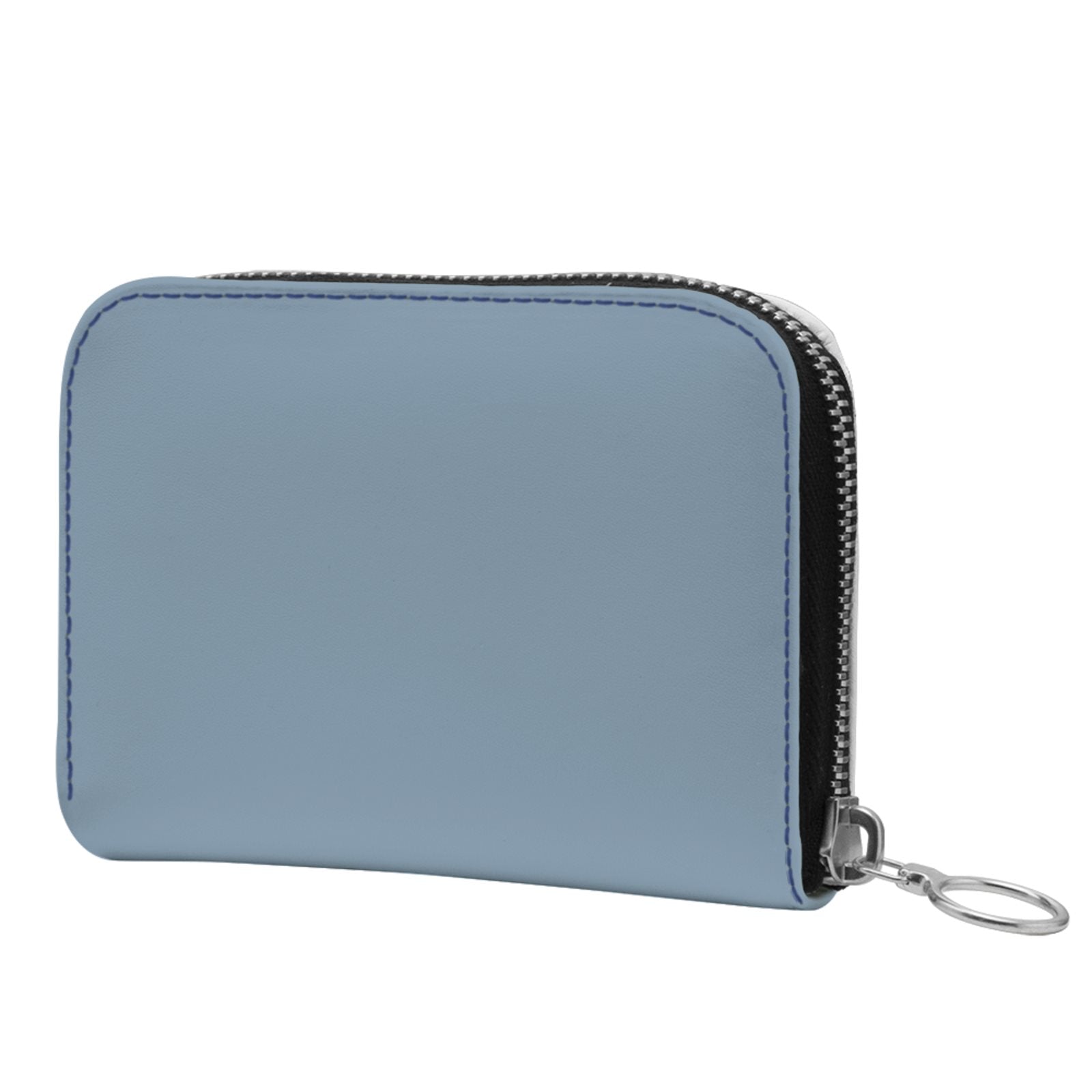 Small Leather Zip Wallet in Ocean
