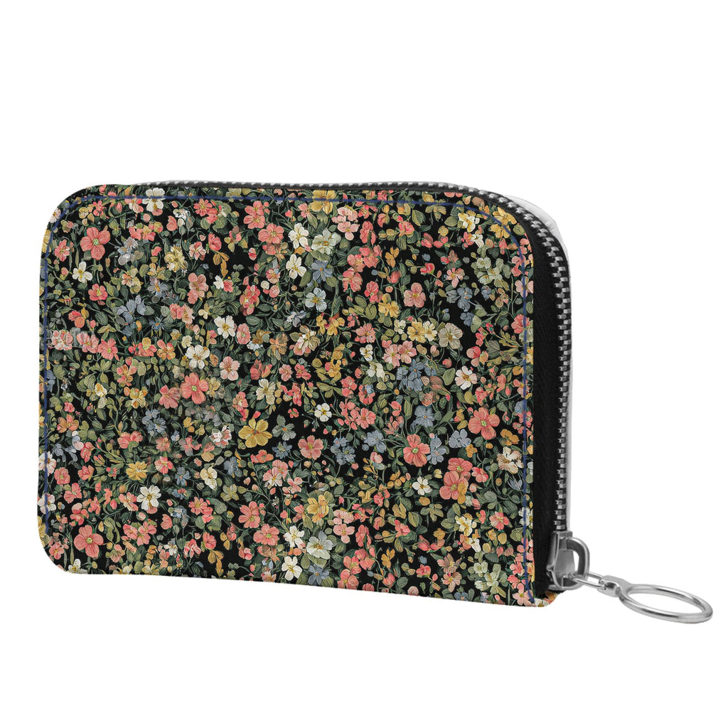 Vintage Botanica Small Leather Zip Wallet