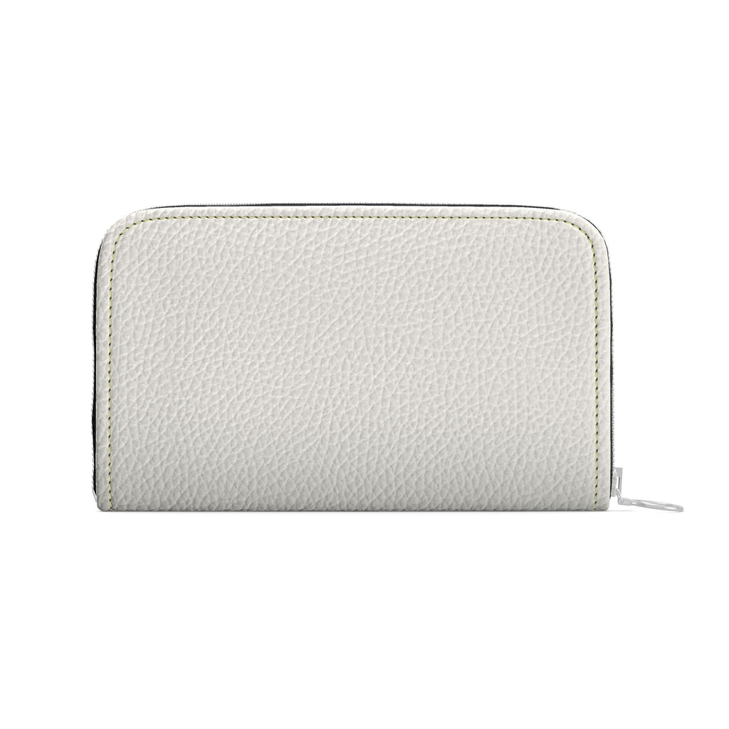Large Leather Zip Wallet in Linen