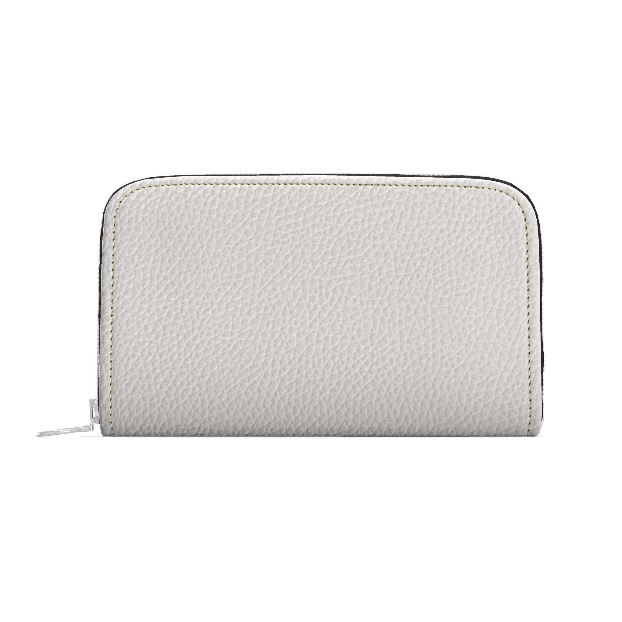 Large Leather Zip Wallet in Oat