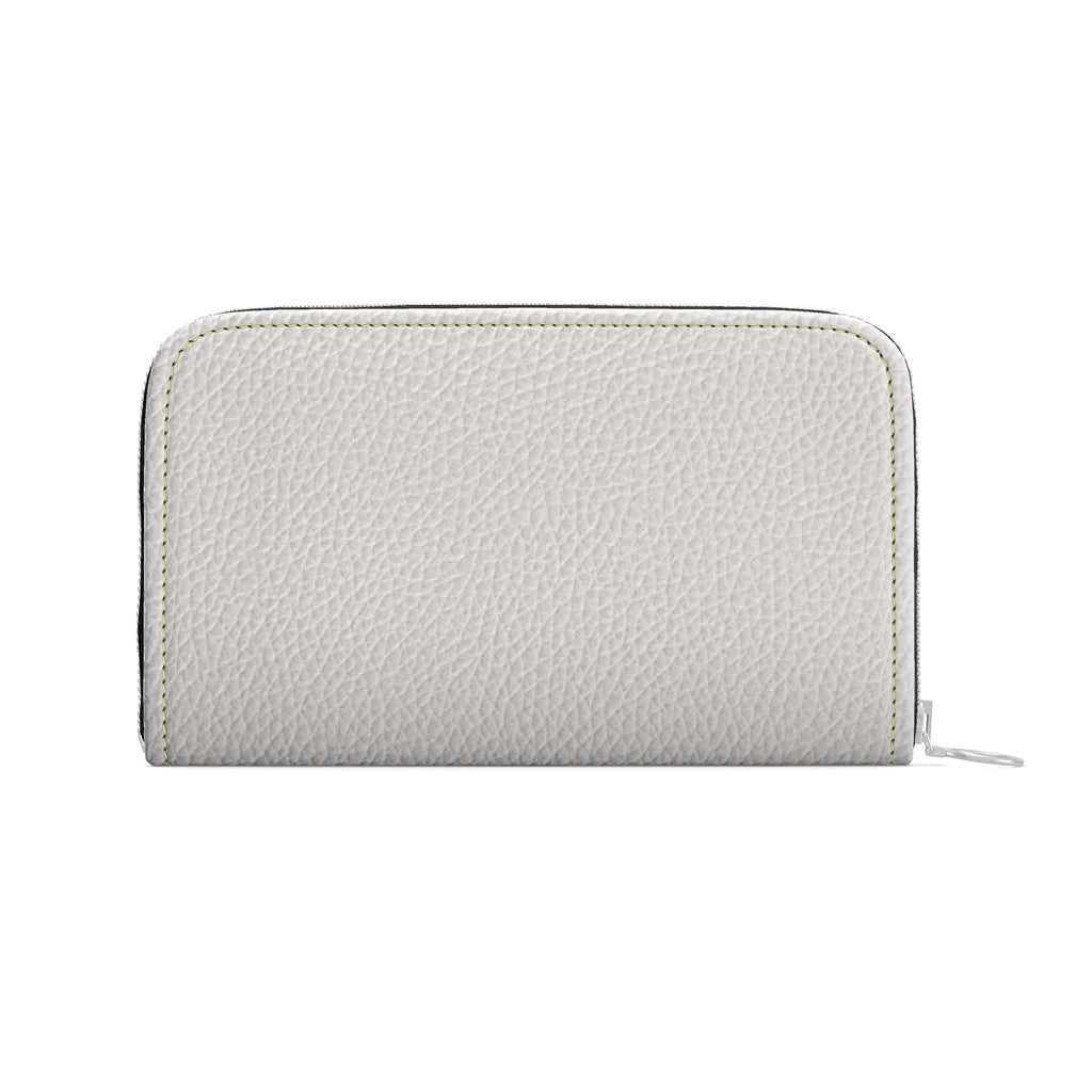 Large Leather Zip Wallet in Oat