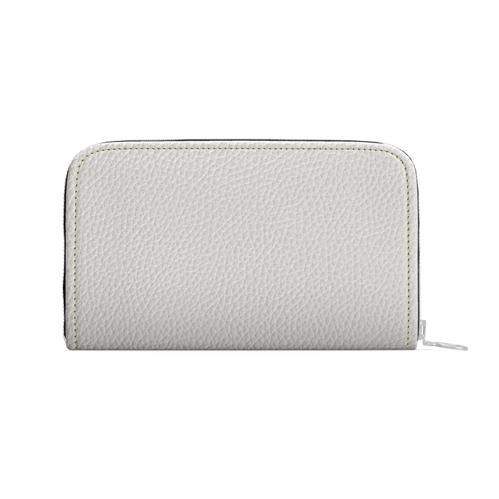Large Leather Zip Wallet in Oat