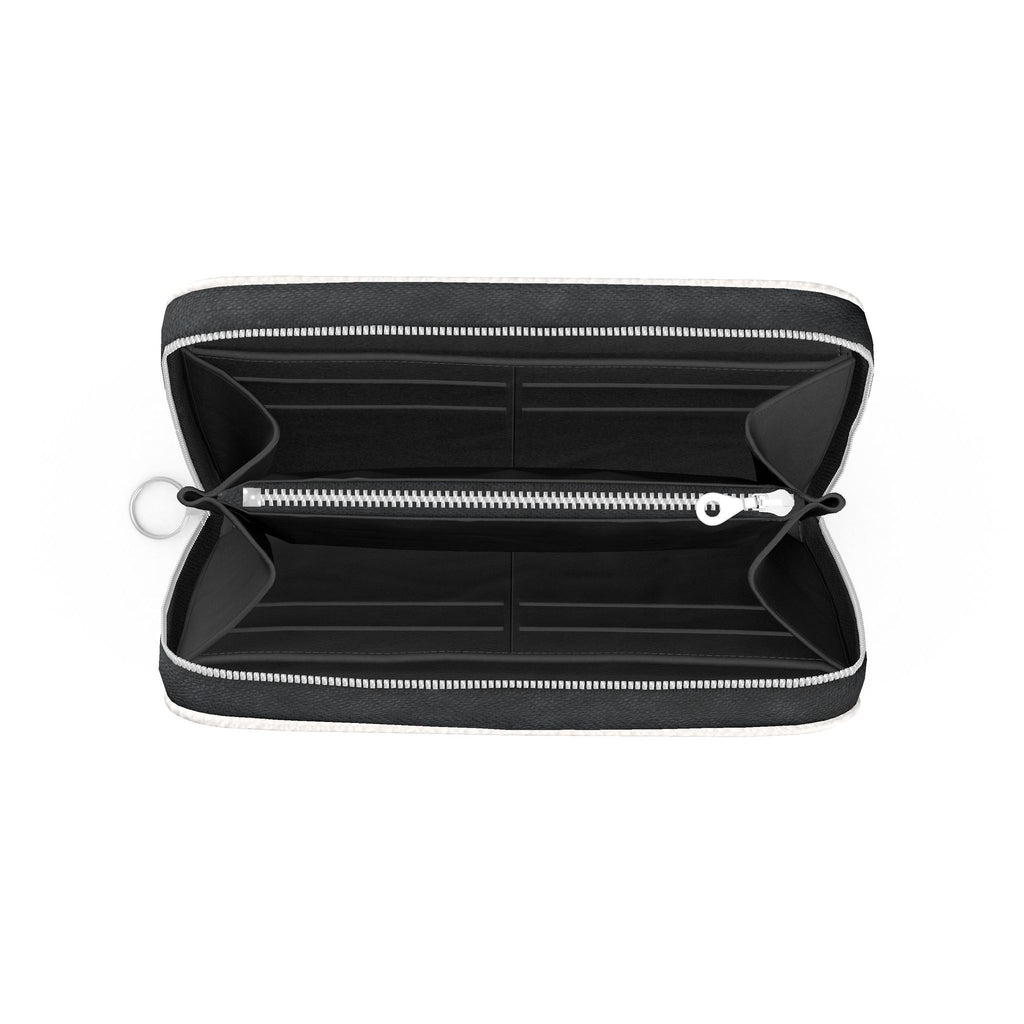 Large Leather Zip Wallet in Oat