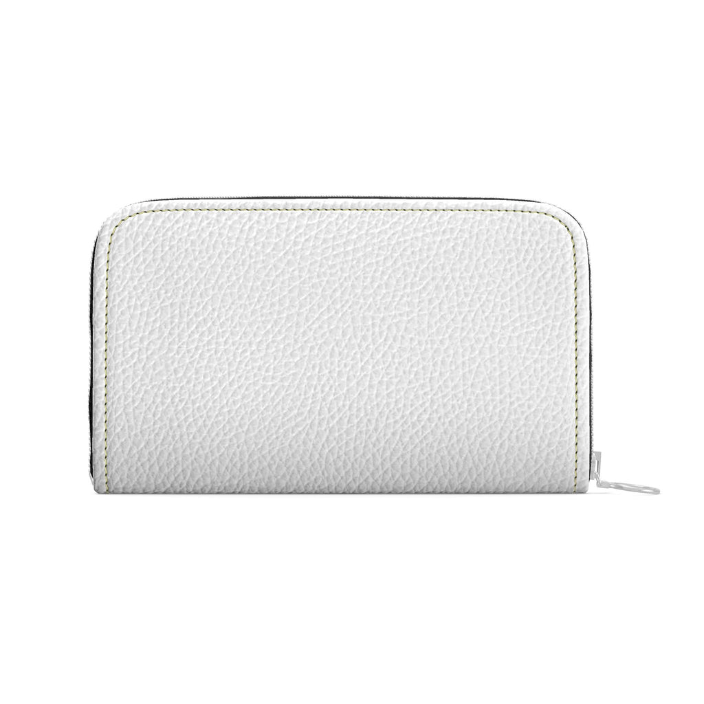Large Leather Zip Wallet in Snow
