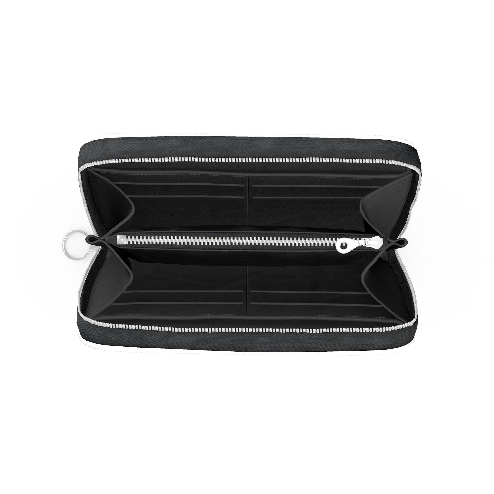 Large Leather Zip Wallet in Snow
