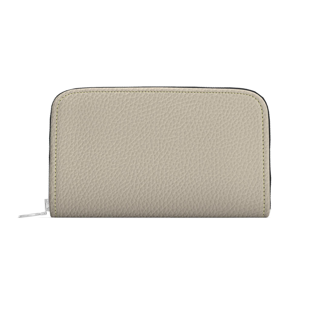 Large Leather Zip Wallet in Dune