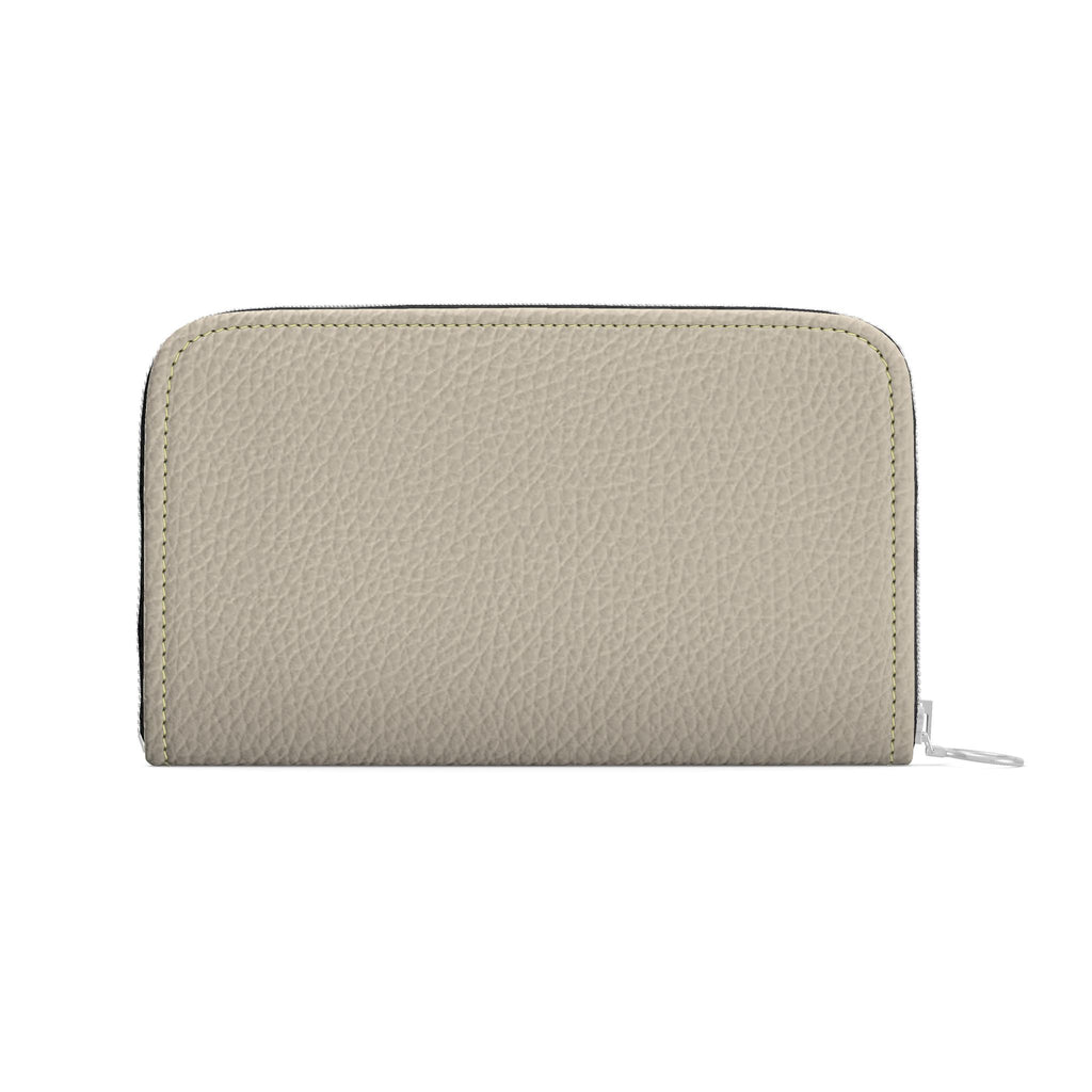 Large Leather Zip Wallet in Dune