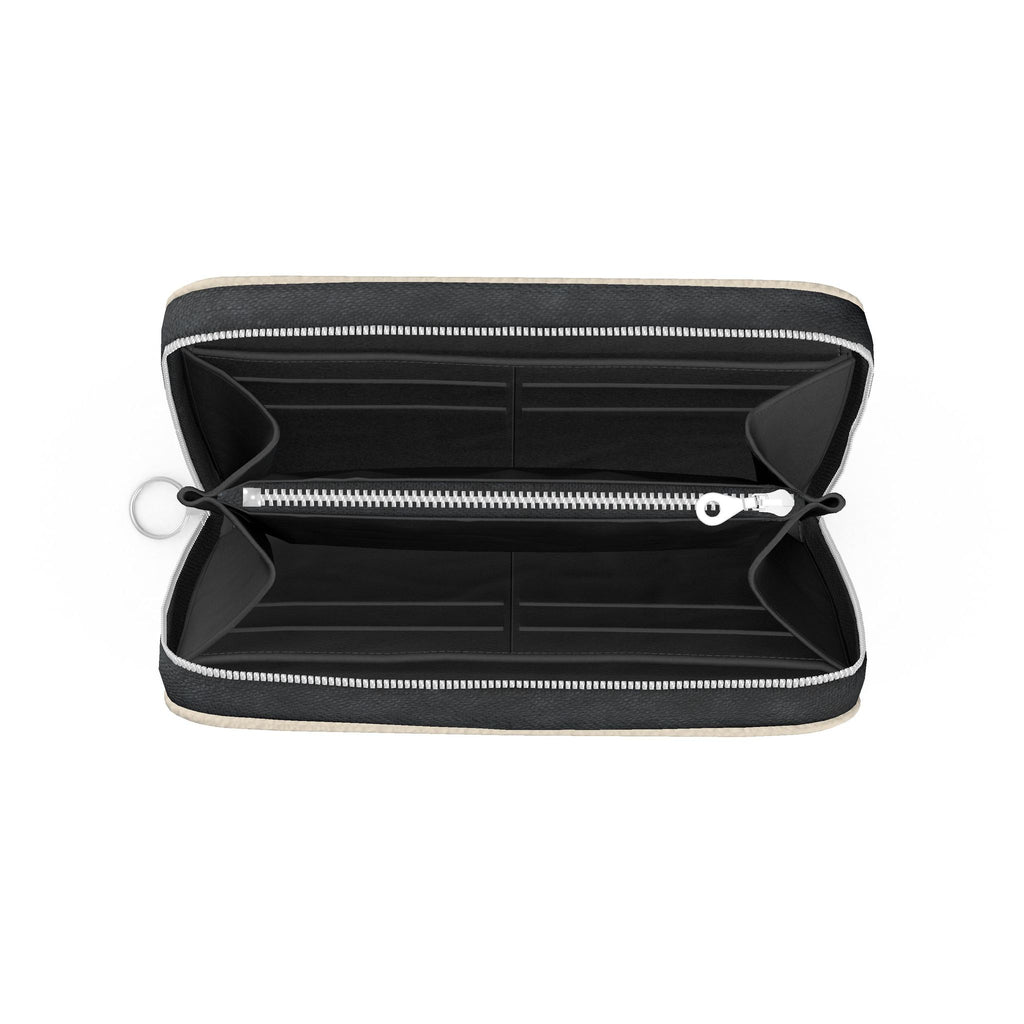 Large Leather Zip Wallet in Dune
