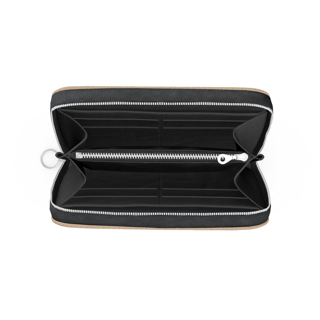 Large Leather Zip Wallet in Saddle