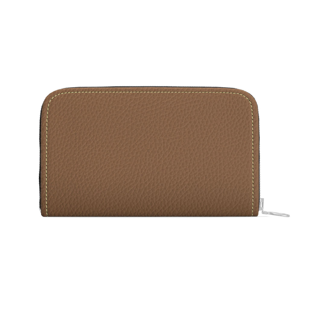 Large Leather Zip Wallet in Camel
