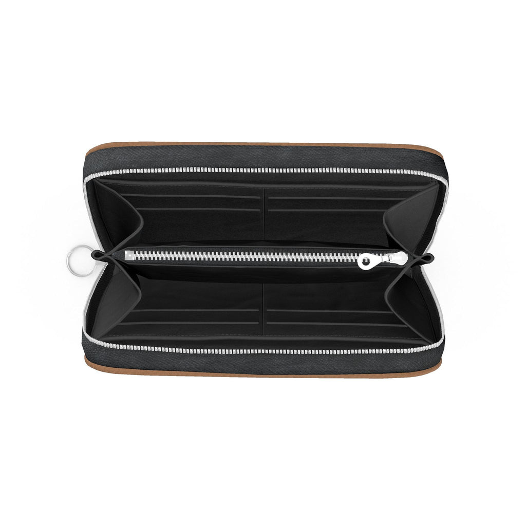 Large Leather Zip Wallet in Camel