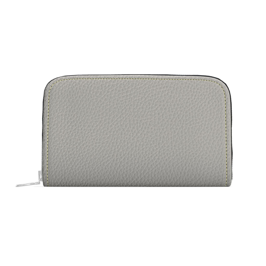 Large Leather Zip Wallet in Stone