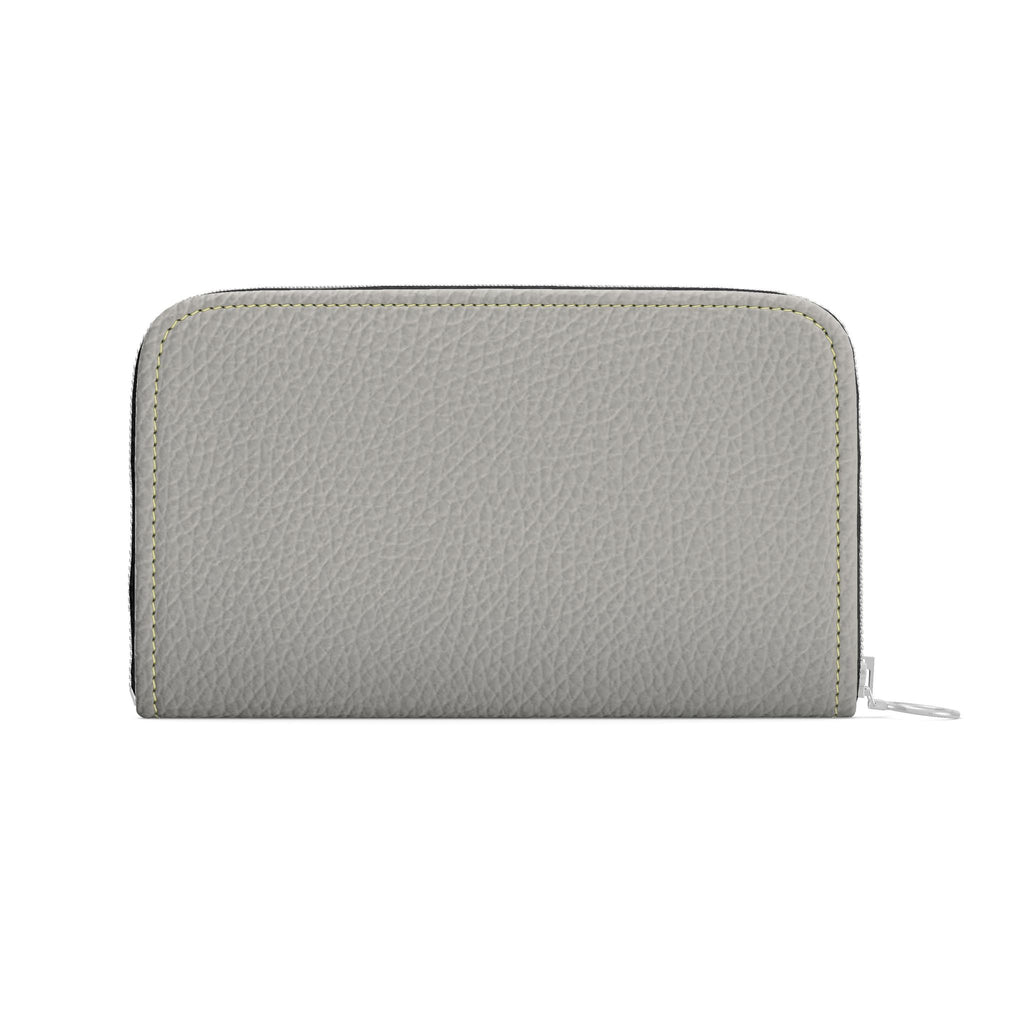 Large Leather Zip Wallet in Stone