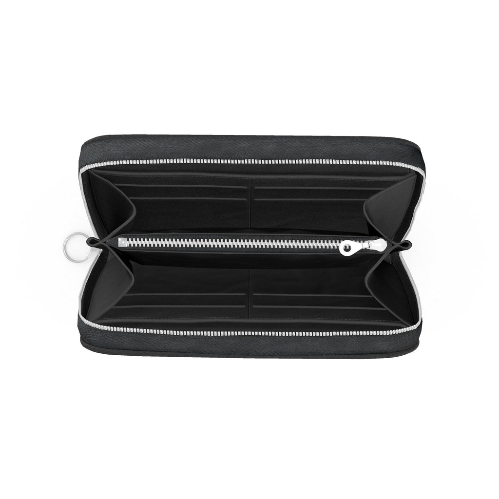 Large Leather Zip Wallet in Midnight