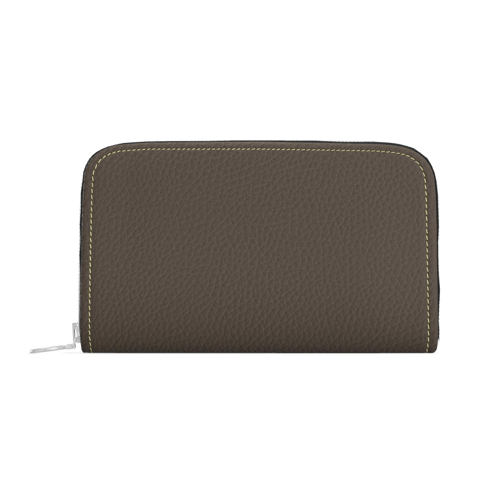 Large Leather Zip Wallet in Expresso