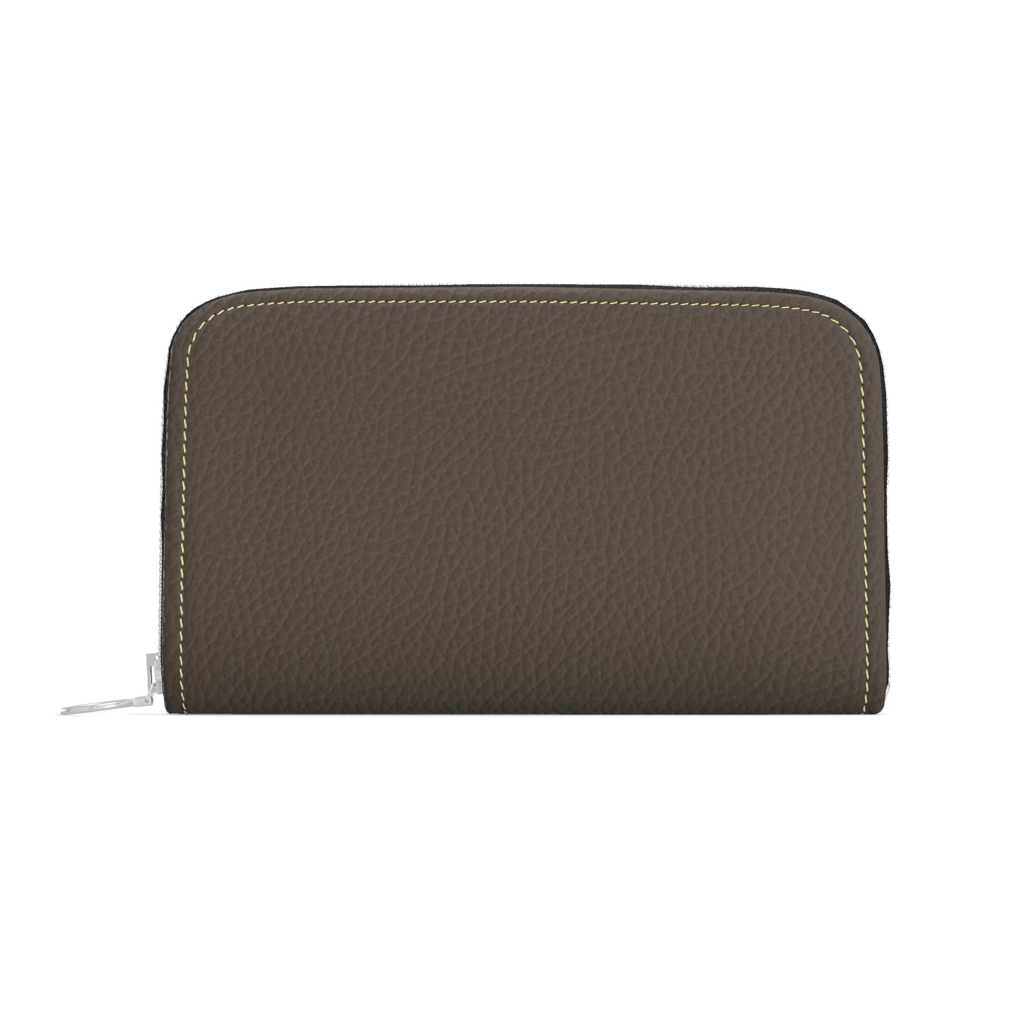 Large Leather Zip Wallet in Expresso