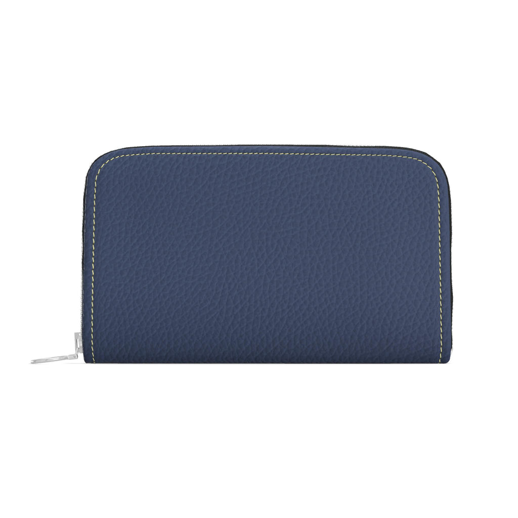 Large Leather Zip Wallet in Harbor