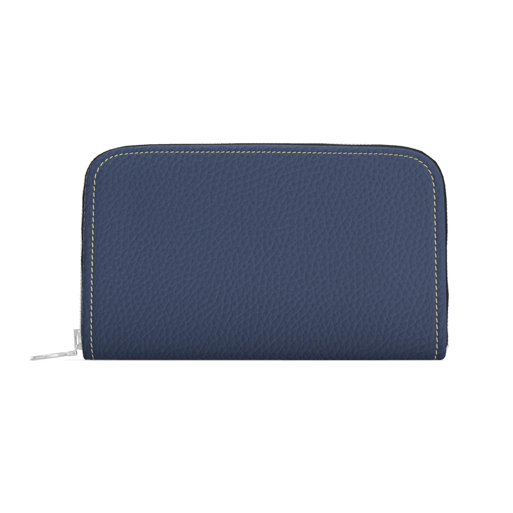 Large Leather Zip Wallet in Harbor
