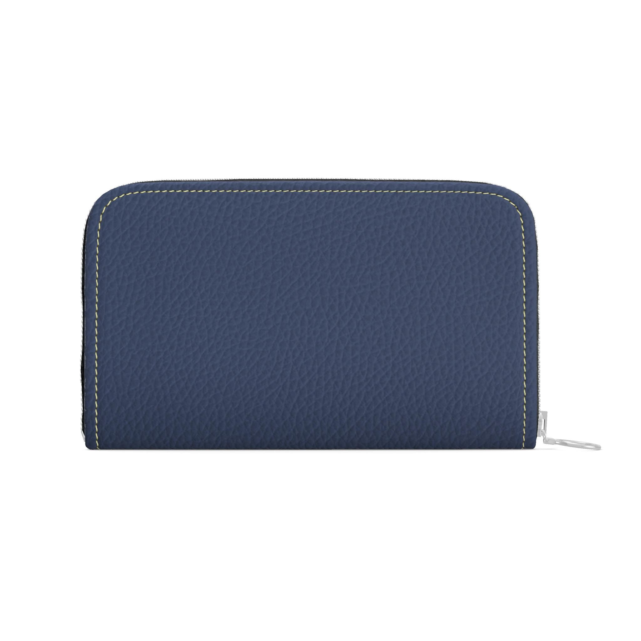 Large Leather Zip Wallet in Harbor