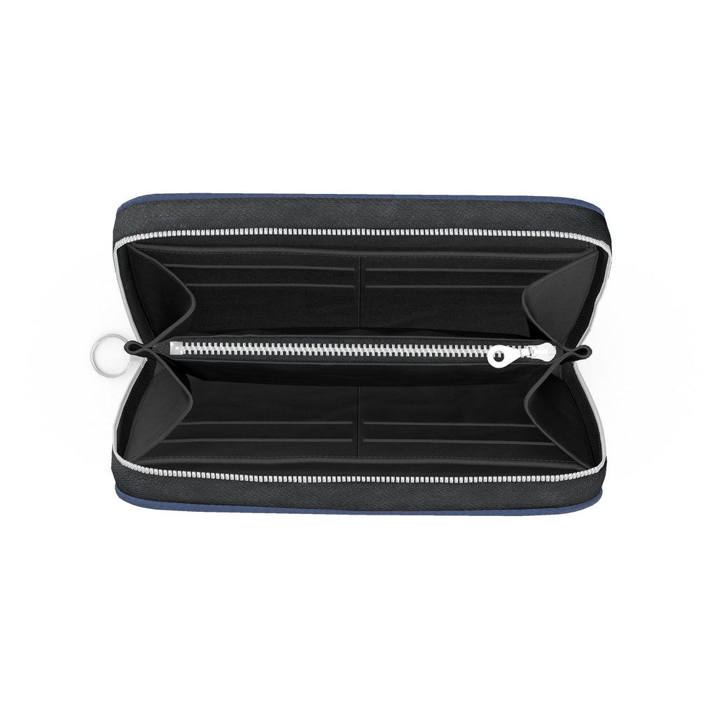 Large Leather Zip Wallet in Harbor