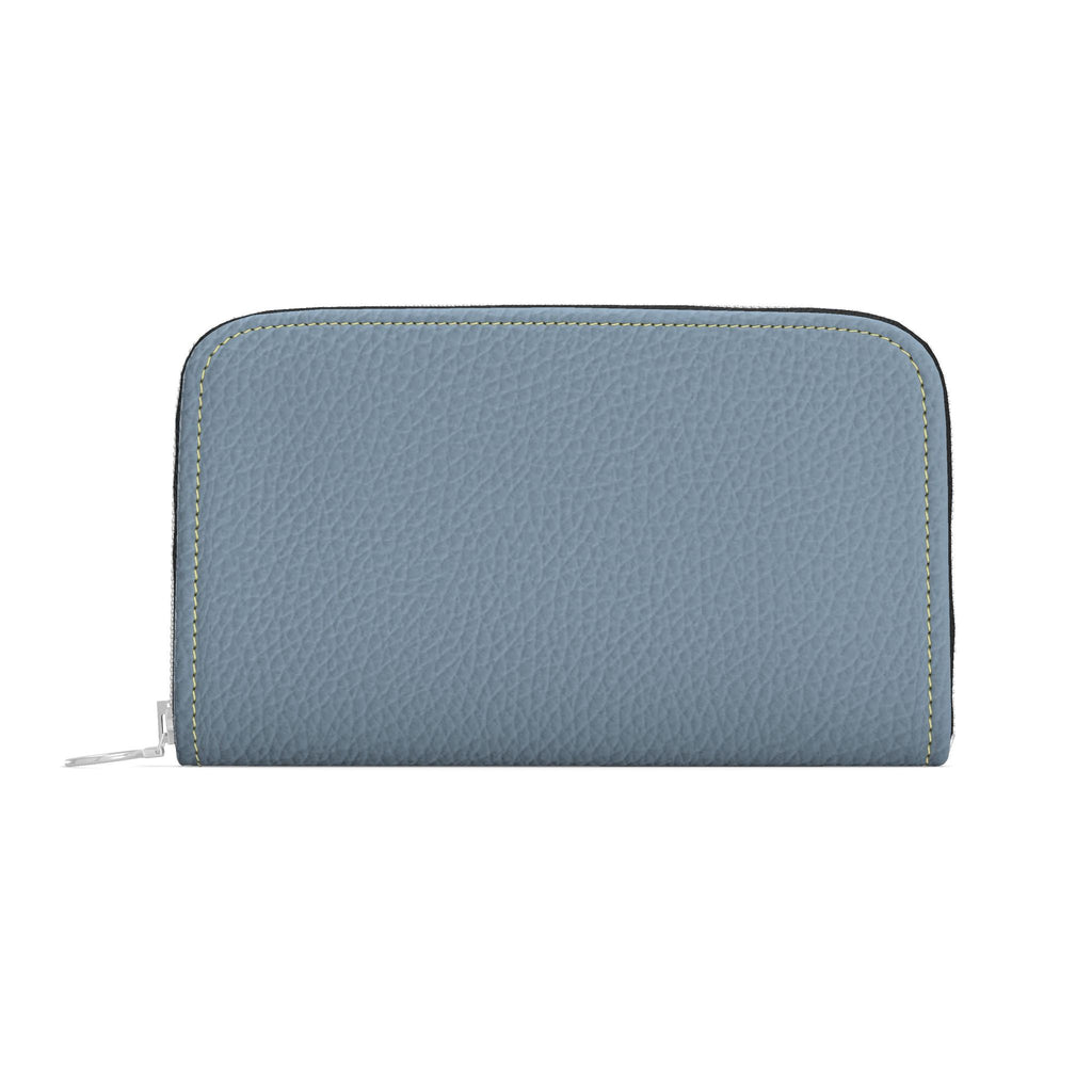 Large Leather Zip Wallet in Ocean