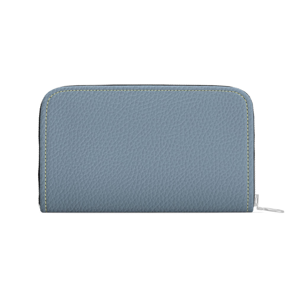 Large Leather Zip Wallet in Ocean