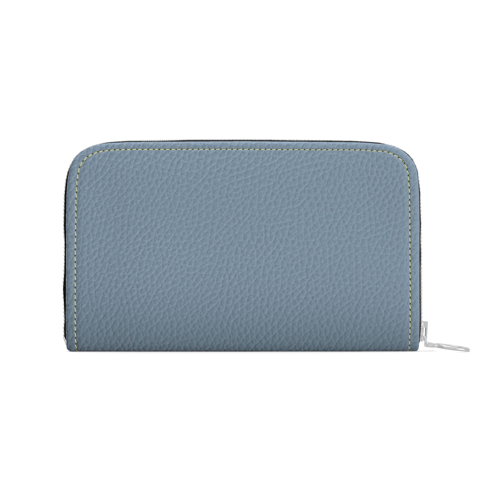 Large Leather Zip Wallet in Ocean