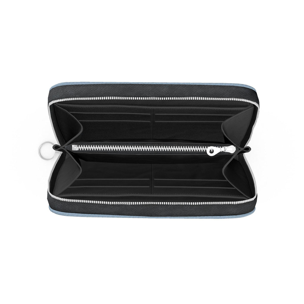 Large Leather Zip Wallet in Ocean