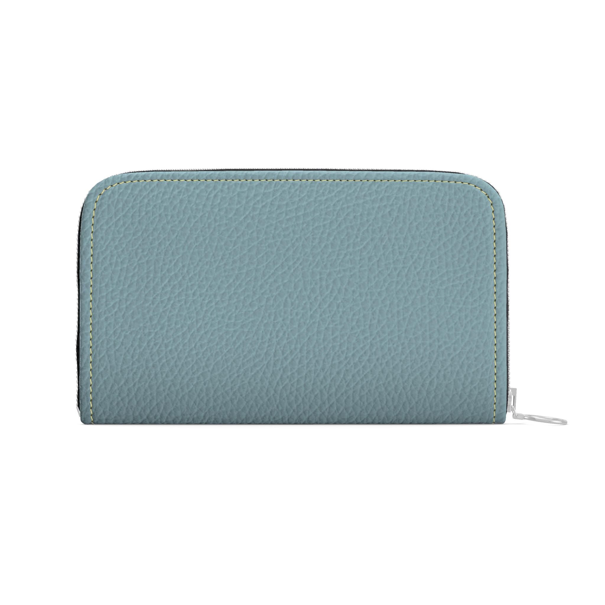 Large Leather Zip Wallet in Pebble