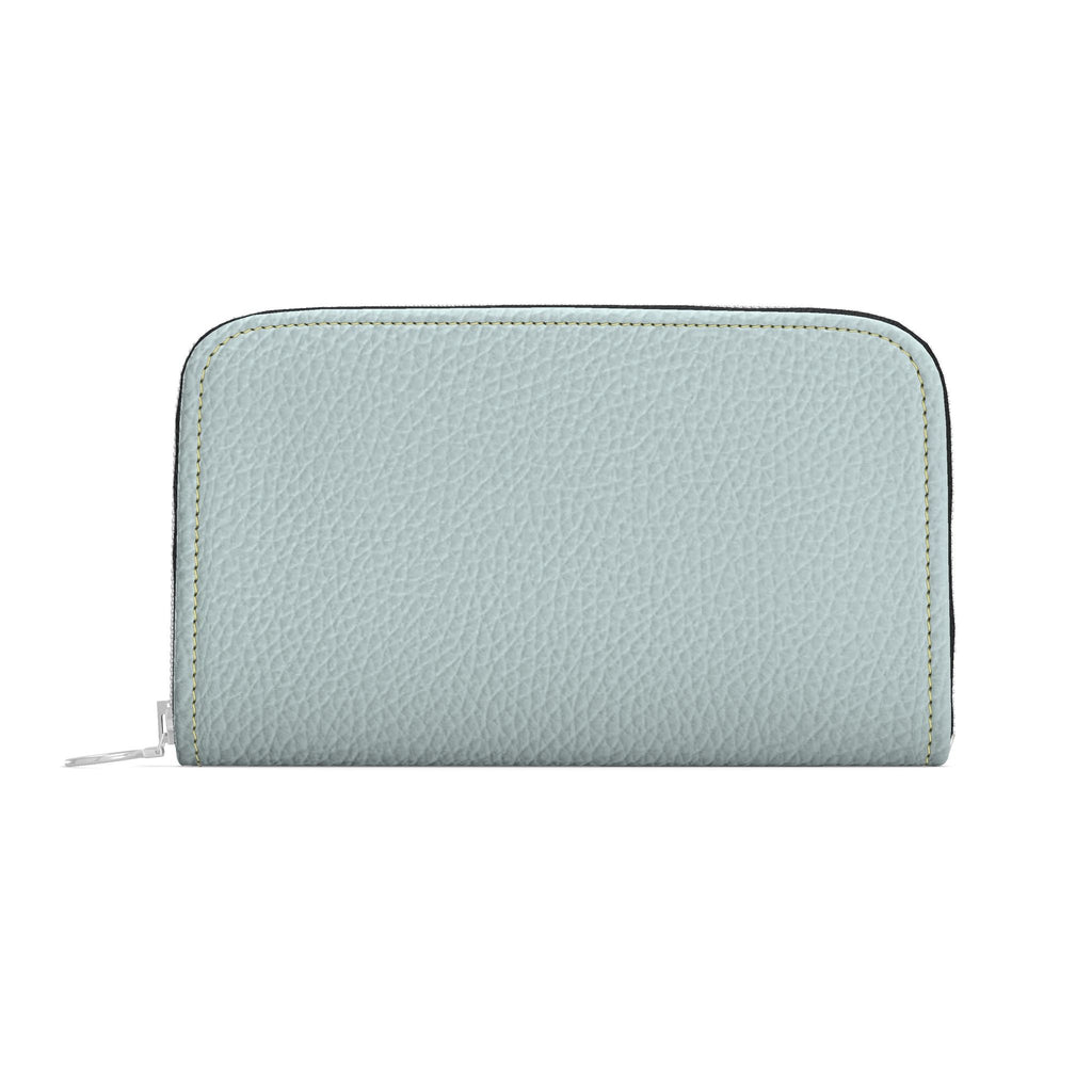 Large Leather Zip Wallet in Lagoon