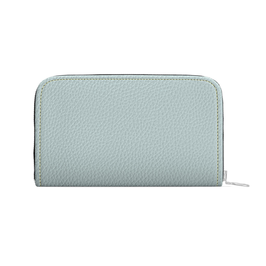 Large Leather Zip Wallet in Lagoon