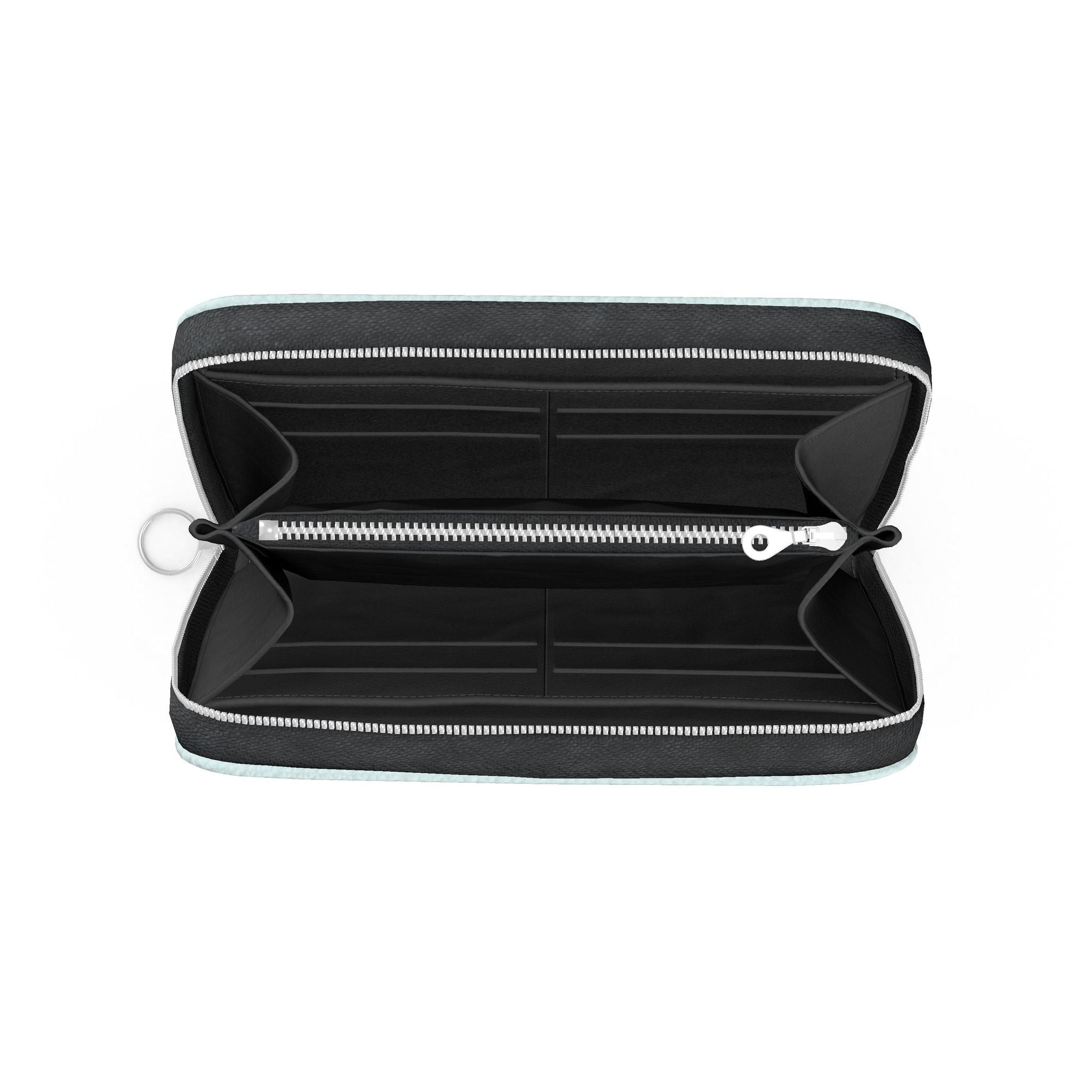 Large Leather Zip Wallet in Lagoon