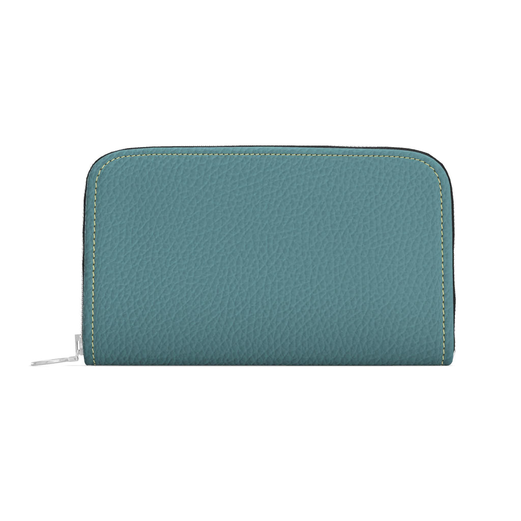 Large Leather Zip Wallet in Jade