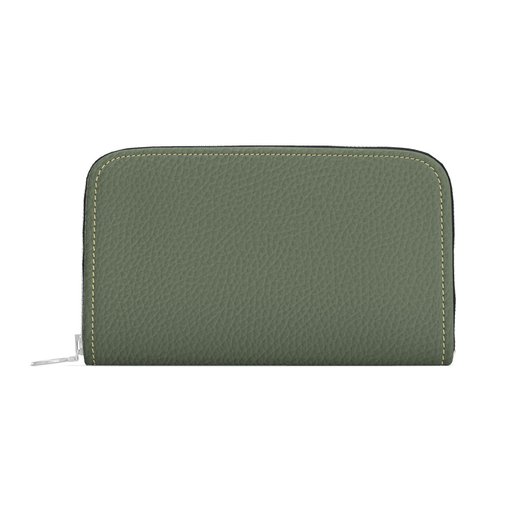 Large Leather Zip Wallet in Juniper