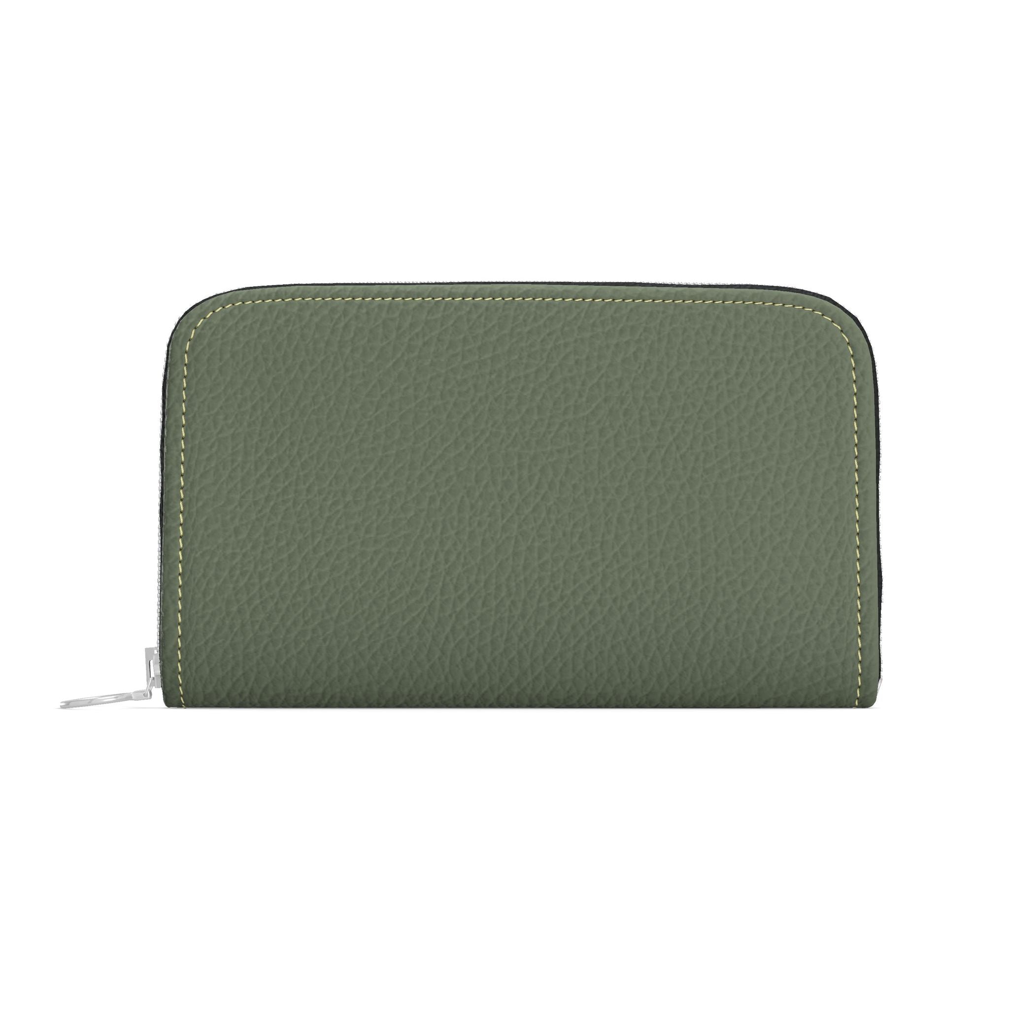Large Leather Zip Wallet in Juniper