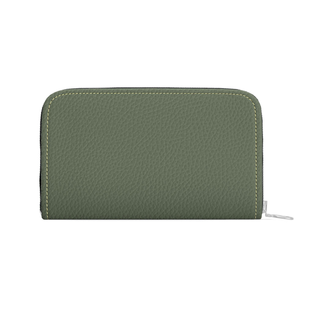 Large Leather Zip Wallet in Juniper