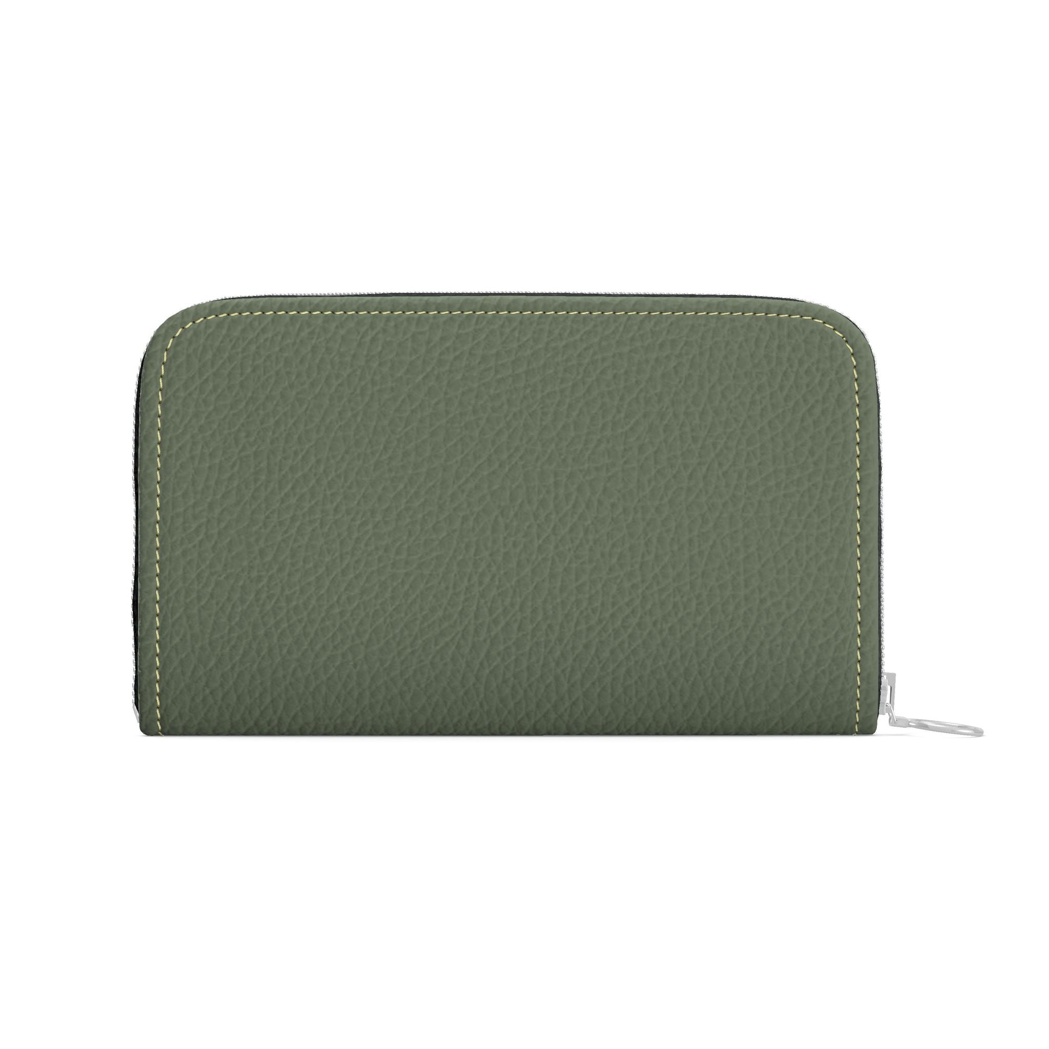 Large Leather Zip Wallet in Juniper